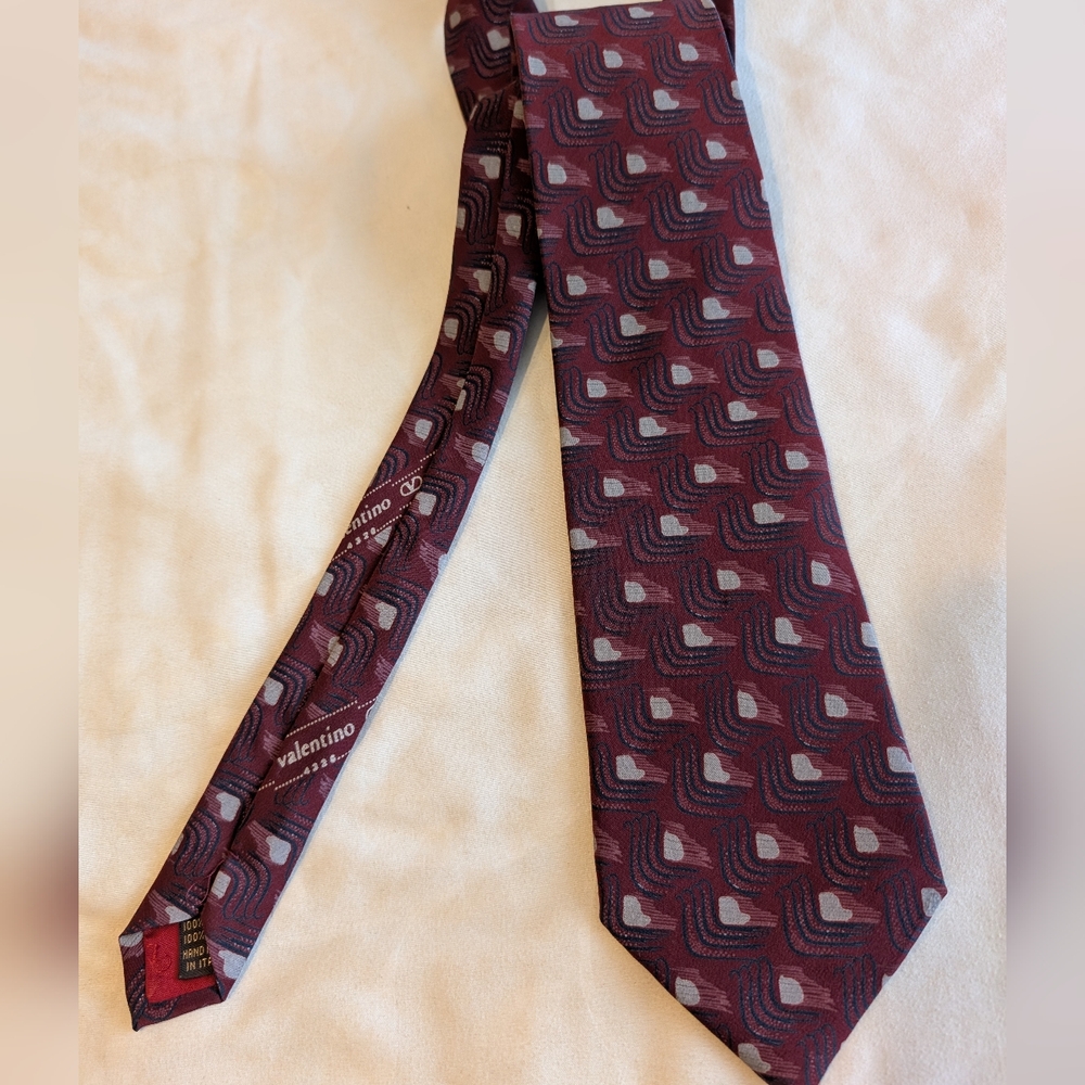 Valentino Cravatte Graphic Print 100/% Silk Tie